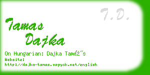 tamas dajka business card